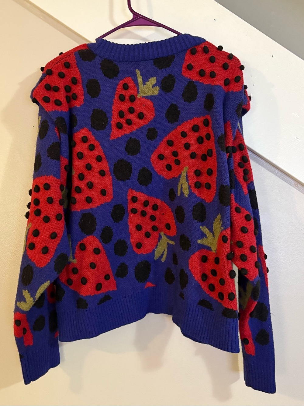 Farm Rio Blue Maxi Heartberry Sweater large - Picture 7 of 7